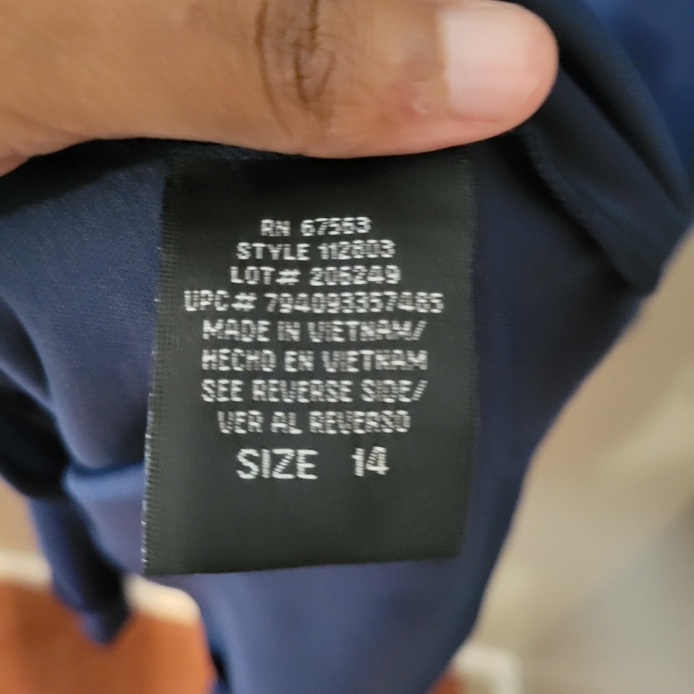 S.L. Fashions Navy Blue Tiered Mini Formal Party Dress. Size 14 - Picture 9 of 10